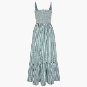 Hill House Home The Anjuli Nap Dress - Green Stripe Size XXSGreen Stripe / XXS